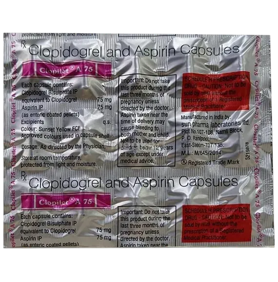 clopilet a 75mg tablet 15's
